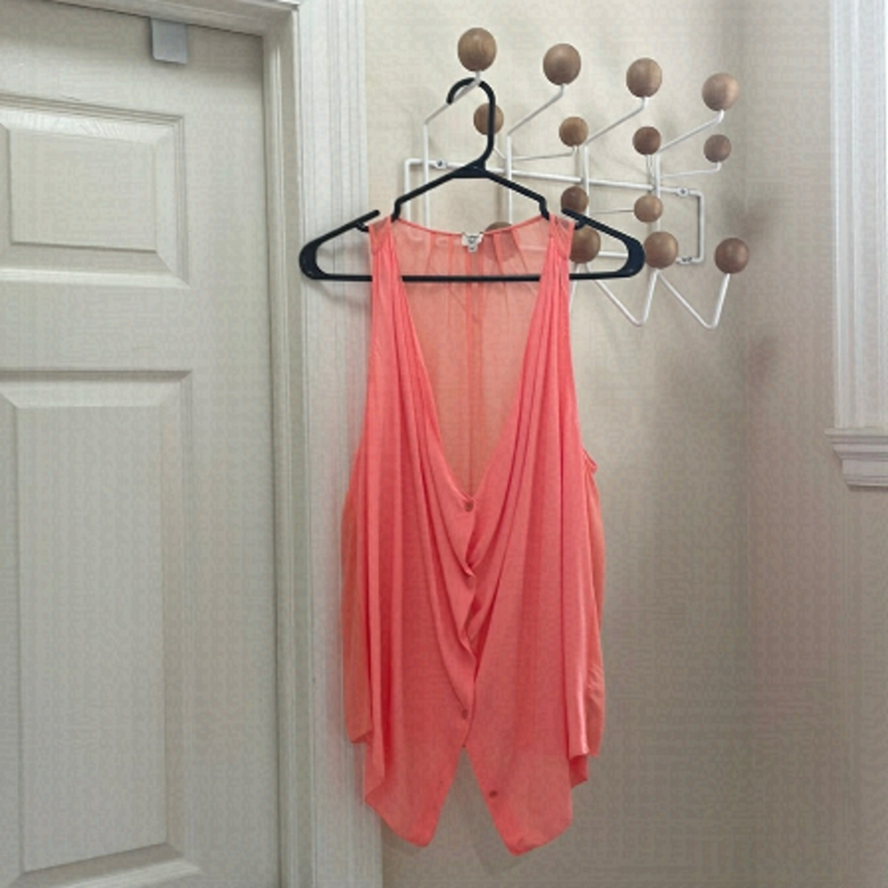Aritzia Wilfred - Silk Sheer Flowy Button Down Top - Pink Barbie - Small